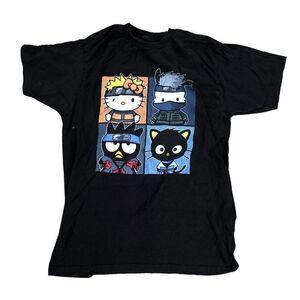 RARE 2007 Hello Kitty X Naruto Shippuden Graphic T Shirt Large